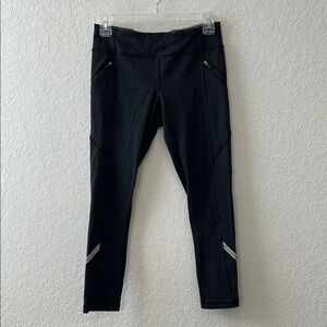 Lululemon Black Leggings with Reflective Trim
